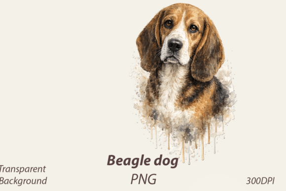 Download Watercolour Beagle Dog Png - Png Collection