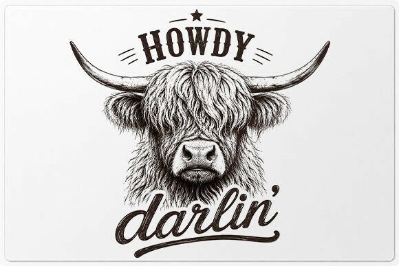 Download Howdy Darlin Highland Cow PNG - Png Collection