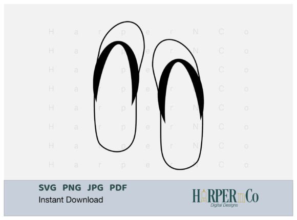 Download Flip Flop Outline SVG PNG Cut EPS File - Png Collection
