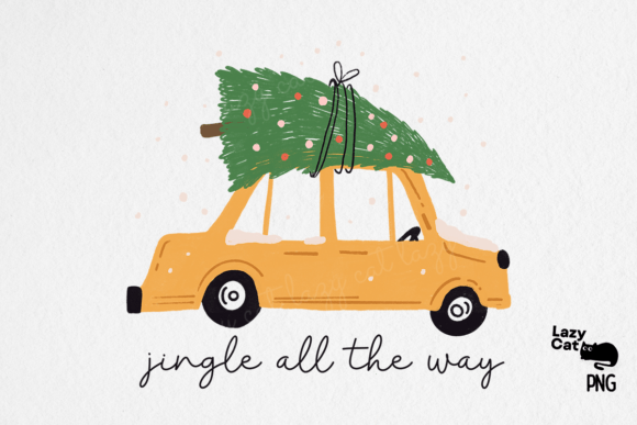 Download Hand Drawn Christmas Tree Car PNG - Png Collection
