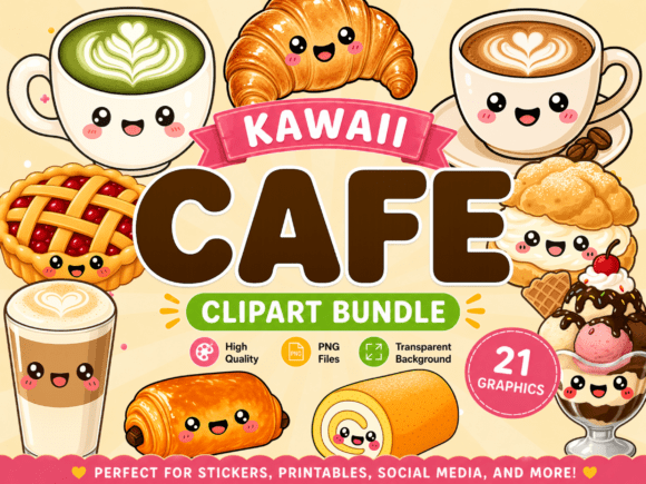 Download Cafe Kawaii Clipart PNG Coffee Bundle - Png Collection
