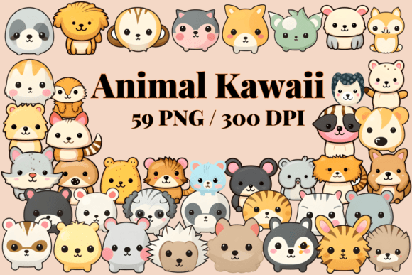 Download Animal Kawaii Clipart Cute PNG Set 59 - Png Collection