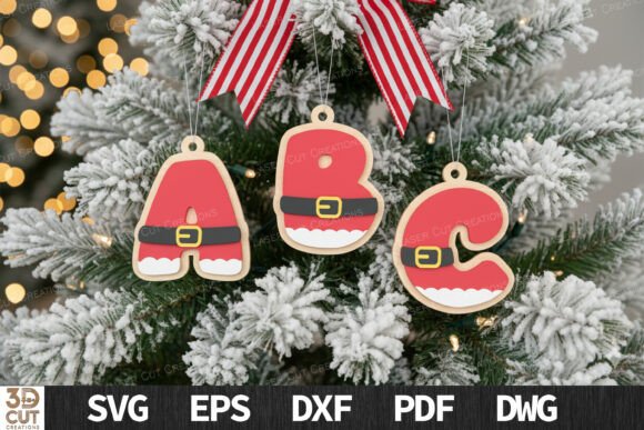 Download Santa Suit Alphabet Ornaments SVG - Svg Collection