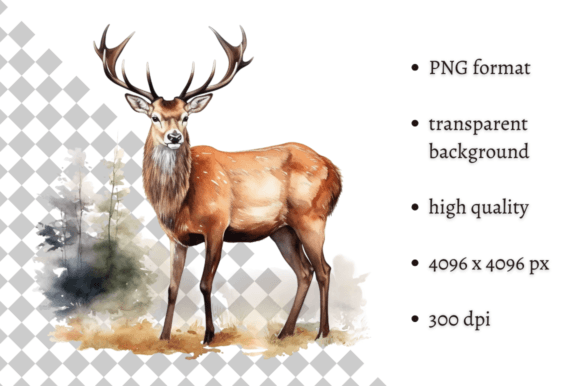Download Watercolor Woodland Deer PNG Clipart - Png Collection