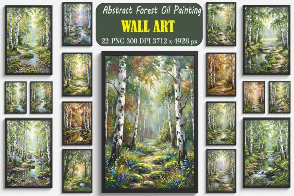 Download Abstract Forest Oil Painting Wall Arts - Forest Collection