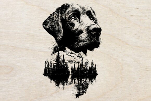 Download Dog Head with Forest Landscape - Forest Collection