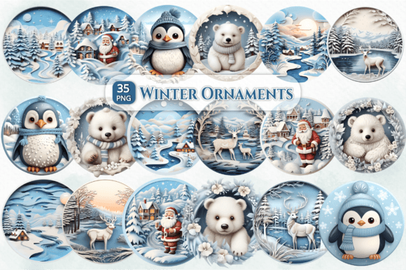 Download 3d Winter Ornaments Png - Png Collection