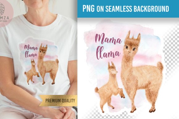 Download Mama Llama PNG, Llama Mama with Baby - Premium Bundle
