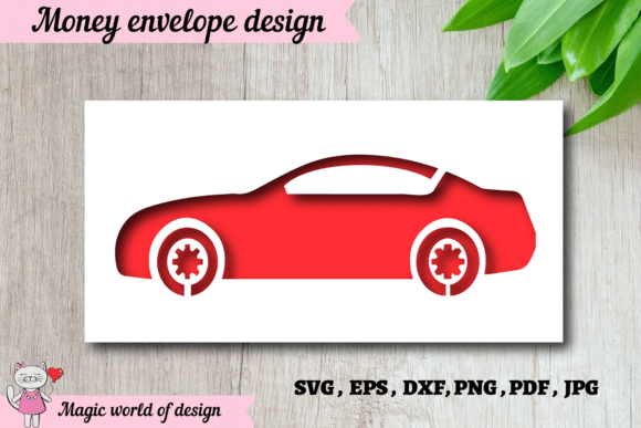 Download Gift Envelope for Money with a Car SVG - Svg Collection