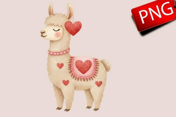 Download Faux Crochet Llama PNG Cute Valentine - Llama png Collection